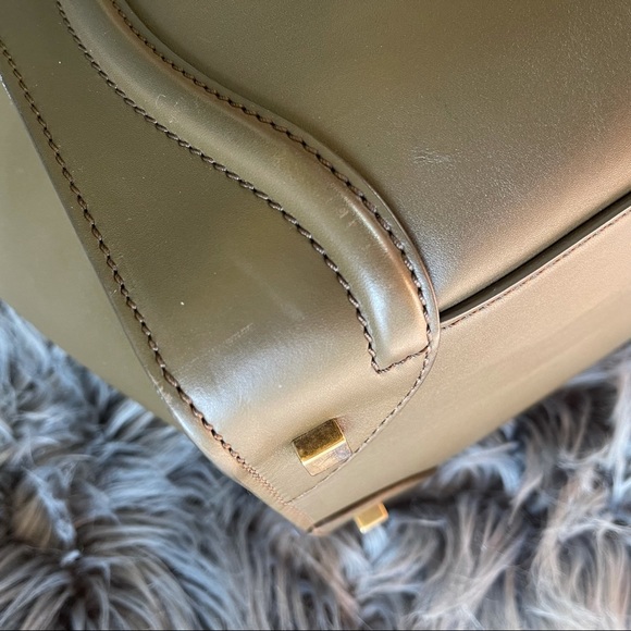 Sold CELINE 💚 LUGGAGE MINI OLIVE GREEN TAUPE - Picture 11 of 16
